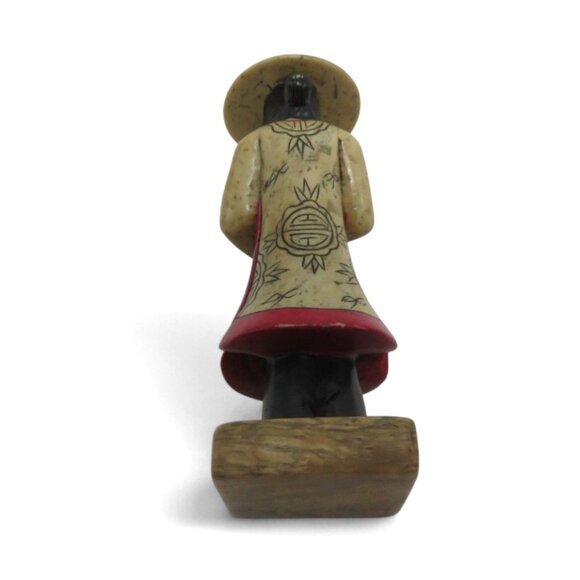 Asian MUSICIAN FIGURINE with Instrument Ethnic Home Decor Vintage 6" - Picture 9 of 10